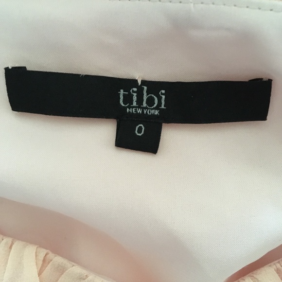 TIBI Pale Pink Silk Chiffon Layered Blouson Dress 0 - Picture 6 of 6
